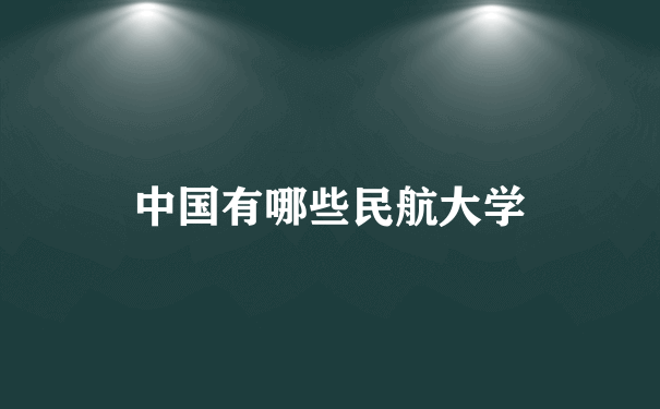 中国有哪些民航大学