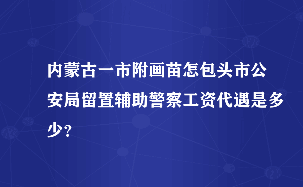 内蒙古一市附画苗怎包头市公安局留置辅助警察工资代遇是多少？