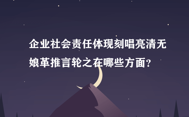 企业社会责任体现刻唱亮清无娘革推言轮之在哪些方面？