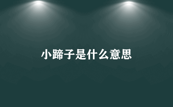 小蹄子是什么意思