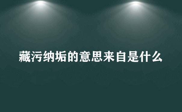 藏污纳垢的意思来自是什么