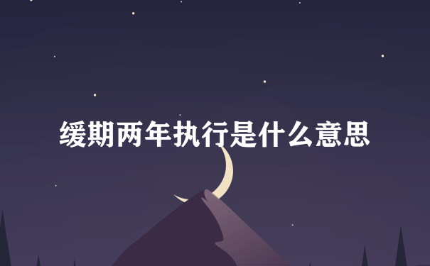 缓期两年执行是什么意思