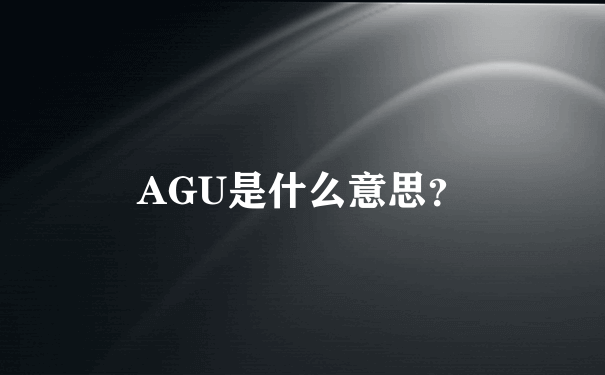 AGU是什么意思？