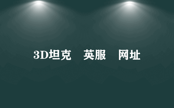 3D坦克 英服 网址