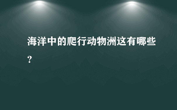 海洋中的爬行动物洲这有哪些？