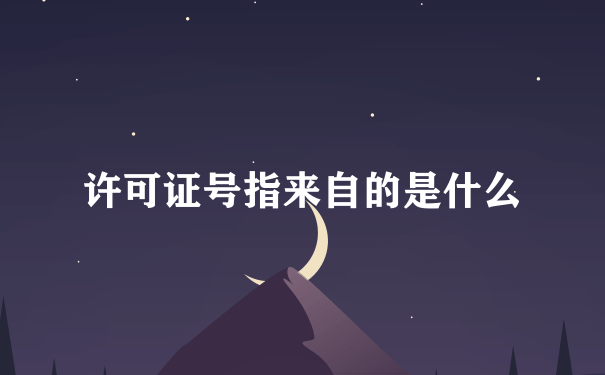 许可证号指来自的是什么