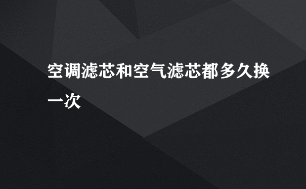 空调滤芯和空气滤芯都多久换一次