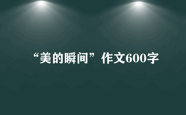 “美的瞬间”作文600字