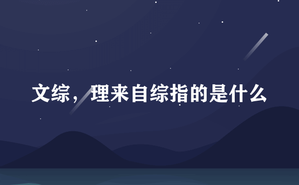 文综，理来自综指的是什么