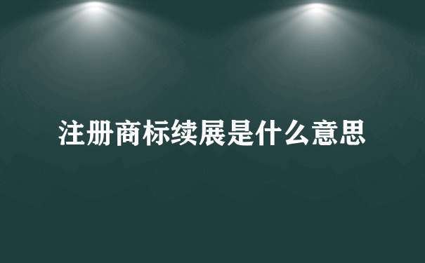 注册商标续展是什么意思