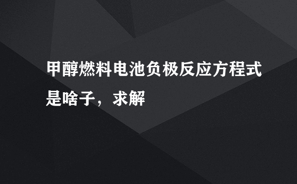 甲醇燃料电池负极反应方程式是啥子，求解