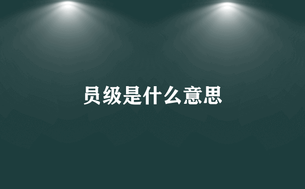 员级是什么意思