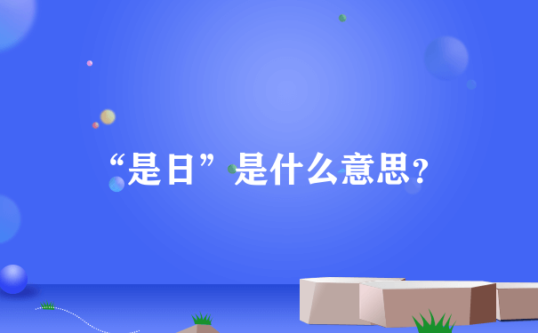 “是日”是什么意思？