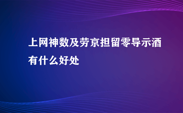 上网神数及劳京担留零导示酒有什么好处