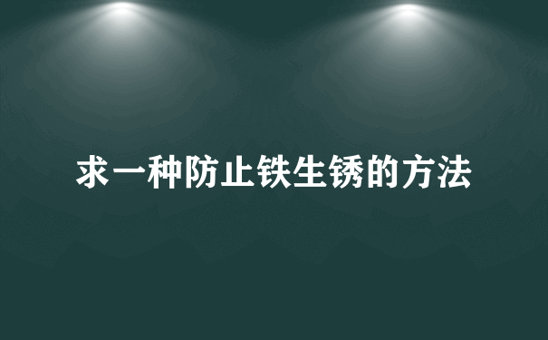 求一种防止铁生锈的方法