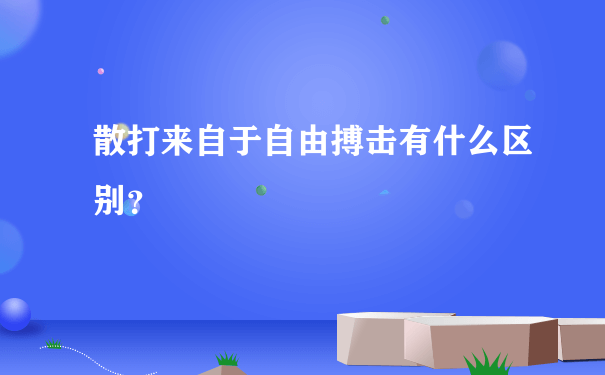 散打来自于自由搏击有什么区别？