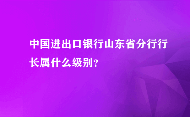 中国进出口银行山东省分行行长属什么级别？