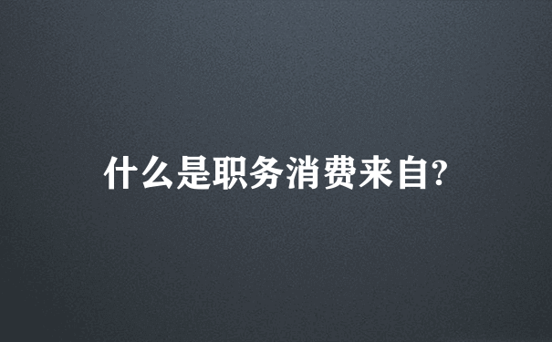 什么是职务消费来自?