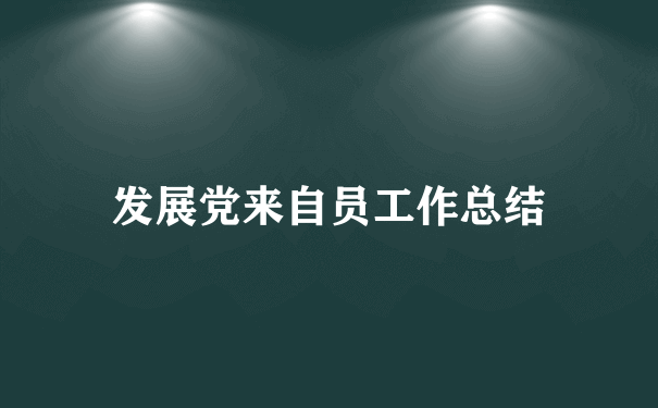 发展党来自员工作总结