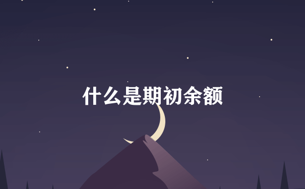 什么是期初余额