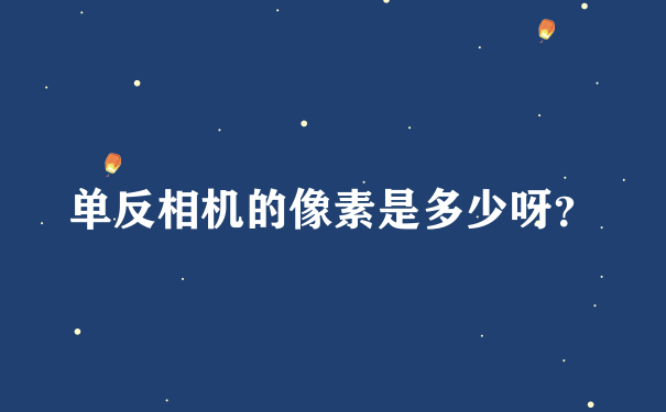 单反相机的像素是多少呀？