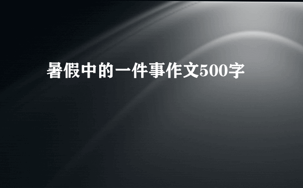 暑假中的一件事作文500字