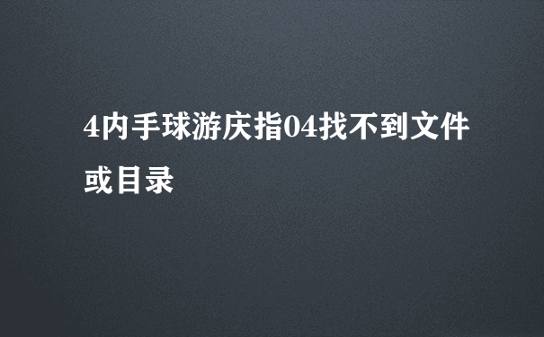 4内手球游庆指04找不到文件或目录