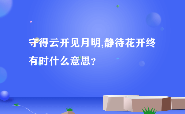 守得云开见月明,静待花开终有时什么意思？