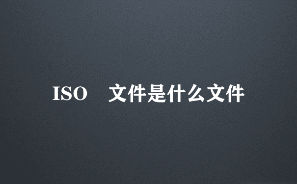 ISO 文件是什么文件