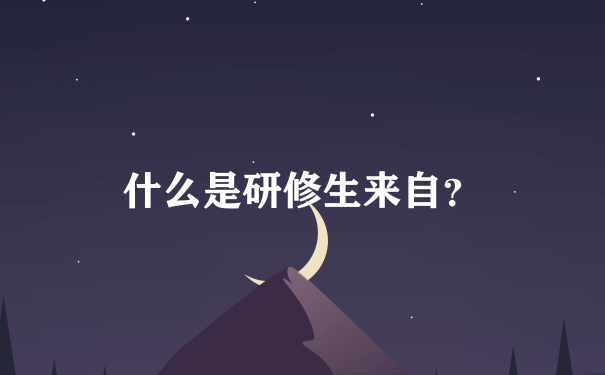 什么是研修生来自？