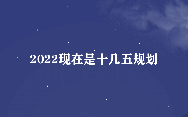 2022现在是十几五规划