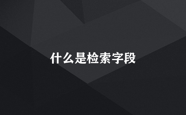 什么是检索字段