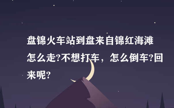 盘锦火车站到盘来自锦红海滩怎么走?不想打车，怎么倒车?回来呢?