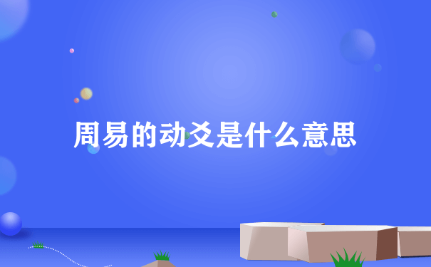 周易的动爻是什么意思