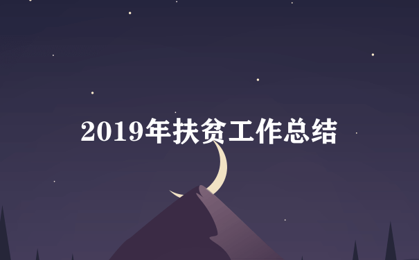 2019年扶贫工作总结