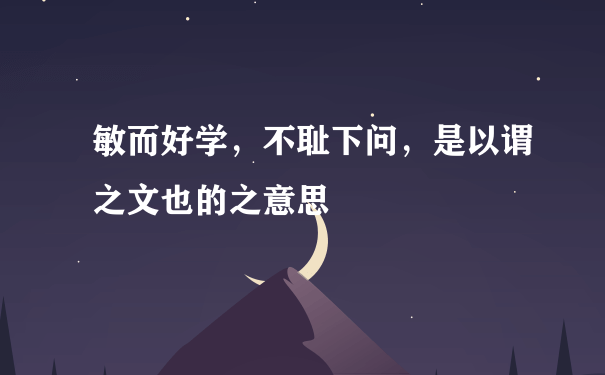 敏而好学，不耻下问，是以谓之文也的之意思