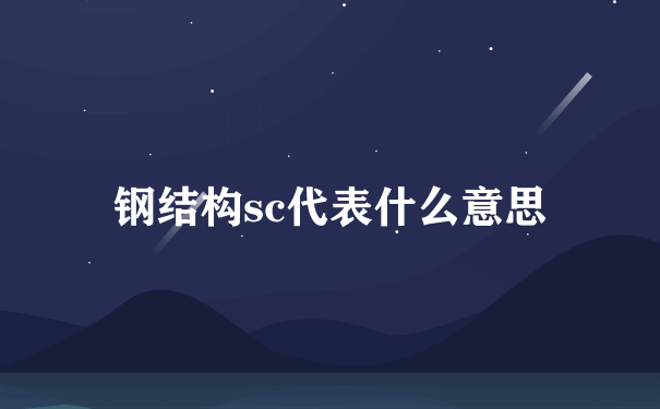 钢结构sc代表什么意思