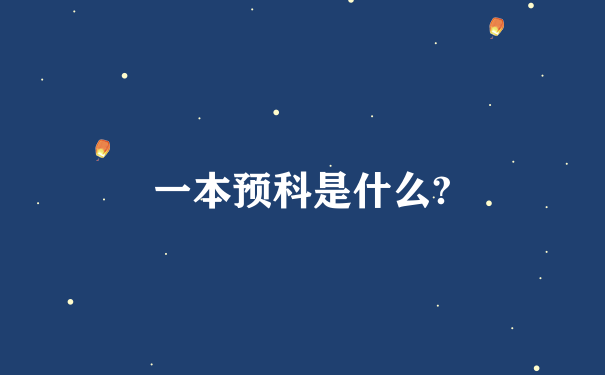 一本预科是什么?