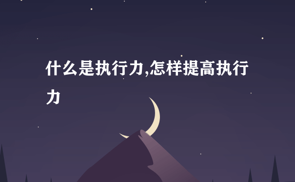 什么是执行力,怎样提高执行力