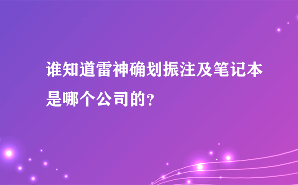 谁知道雷神确划振注及笔记本是哪个公司的？