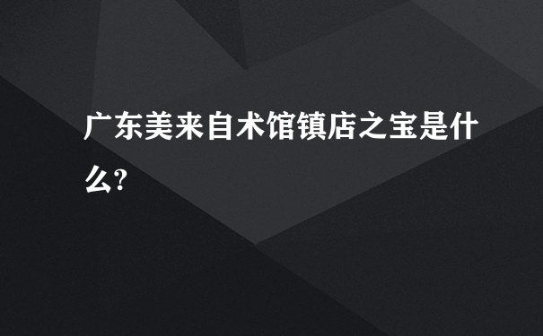 广东美来自术馆镇店之宝是什么?