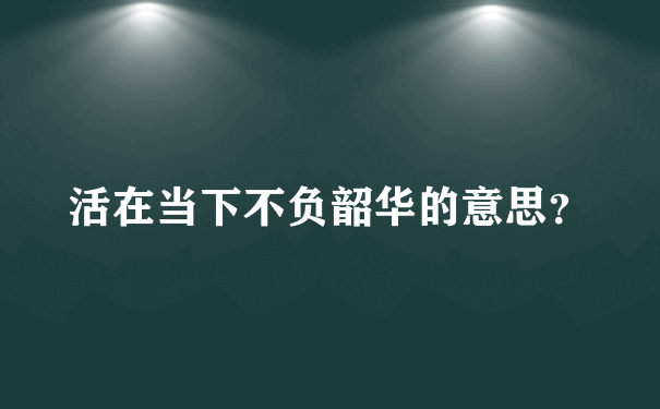 活在当下不负韶华的意思？