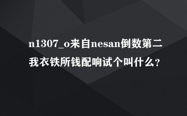 n1307_o来自nesan倒数第二我衣铁所钱配响试个叫什么？