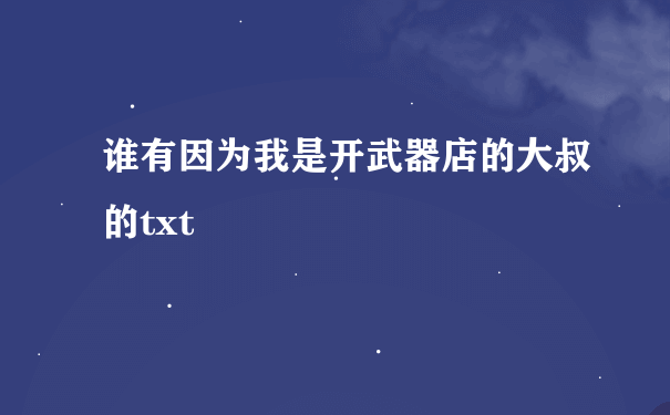 谁有因为我是开武器店的大叔的txt