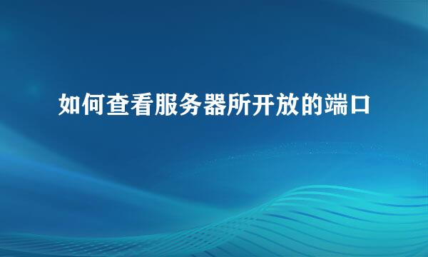 如何查看服务器所开放的端口