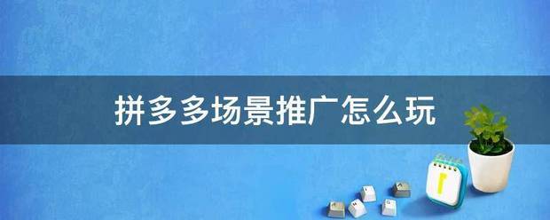 拼多多场景来自推广怎么玩