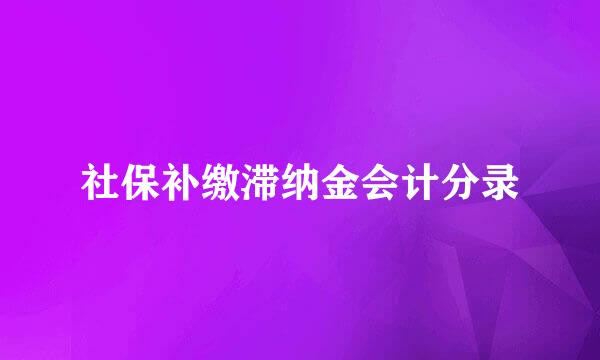 社保补缴滞纳金会计分录