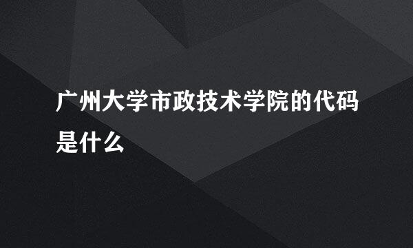 广州大学市政技术学院的代码是什么