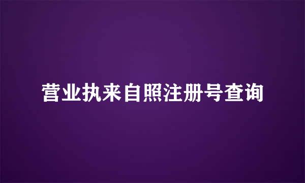 营业执来自照注册号查询