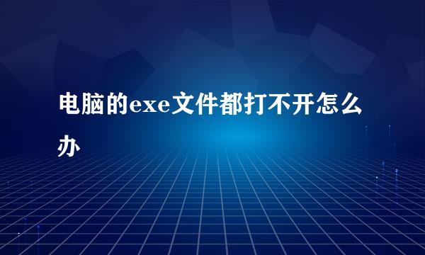 电脑的exe文件都打不开怎么办